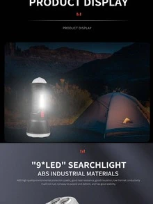 1pc Multifunction Plastic Flashlight, Modern Black Torch For Outdoor - Black - View 5