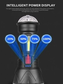 1pc Multifunction Plastic Flashlight, Modern Black Torch For Outdoor - Black - View 8