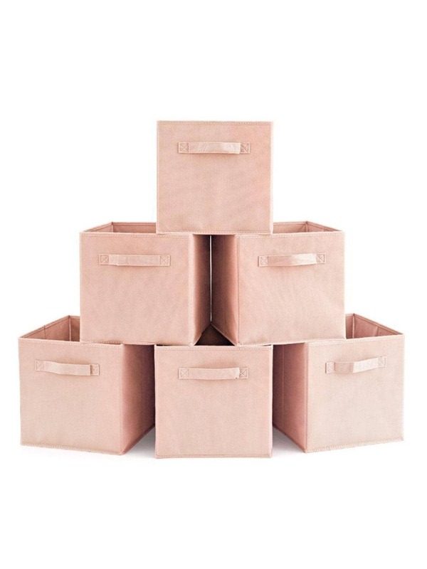 1pc Plain Clothes Storage Box, Minimalist Nonwoven Fabric Clothes