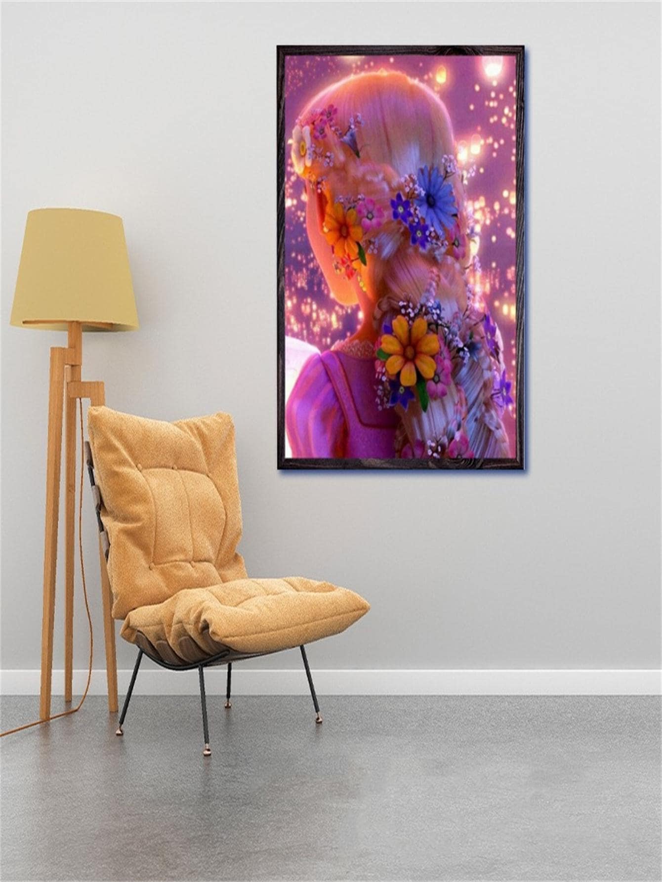 1套PMMA DIY鑽石現代花卉圖案DIY無框鑽石畫