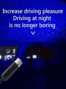 1pc USB Led Projection Lamp Star Night, USB Car Roof Star Projector Night Light, Led Projection Lamp - Blue - View 2