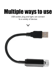 1pc USB Led Projection Lamp Star Night, USB Car Roof Star Projector Night Light, Led Projection Lamp - Blue - View 9