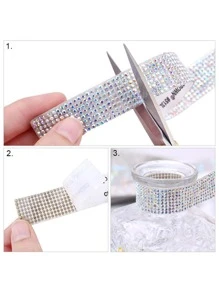 1 szt. Rhinestone Decor DIY łańcuszek samoprzylepny - Wielokolorowe - Zobacz 5
