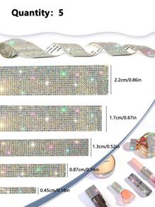 1 szt. Rhinestone Decor DIY łańcuszek samoprzylepny - Wielokolorowe - Zobacz 4