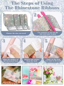 1 szt. Rhinestone Decor DIY łańcuszek samoprzylepny - Wielokolorowe - Zobacz 6