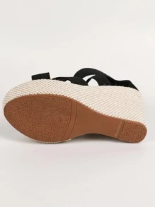 Women Criss Cross Open Toe Platform Ankle Strap Sandals, Vacation Wedge Sandals For Summer