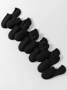 10pairs Women Solid Casual Invisible Socks For Daily Life - Black - View 2