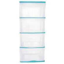 Plastic Drawer Organizer Box 4 Tall Drawers 83*39*35 FOX4 - Blue - View 2