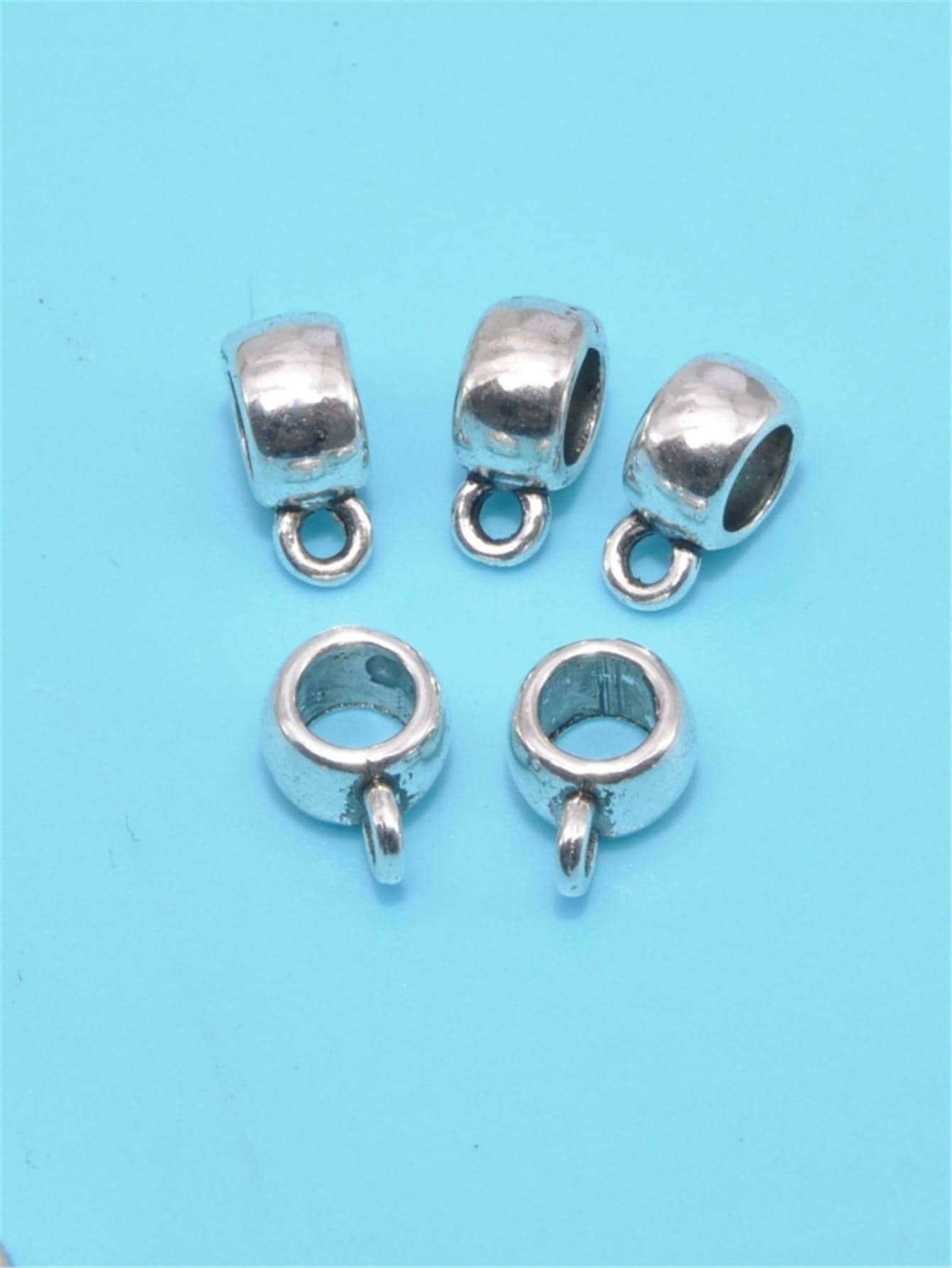 20入組/套創意鋅合金極簡DIY首飾配件適合女士DIY首飾製作 - 復古銀色 - 查看 1