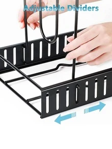 8-layers Pan Organizer Rack With 3 Diy Methods, Adjustable Cabinet Pan Storage For Kitchen Organization And Storage Of Pan, Lid And Pot Rack Organizer, Thick Iron Art Pan Rack For Cabinet Organizer - Black - View 6