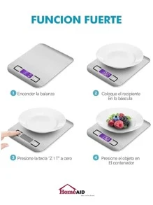 Bascula Digital De Alimentos Capacidad De 5 Kg SHOMEAID-1026 - Plateado - Ver 4