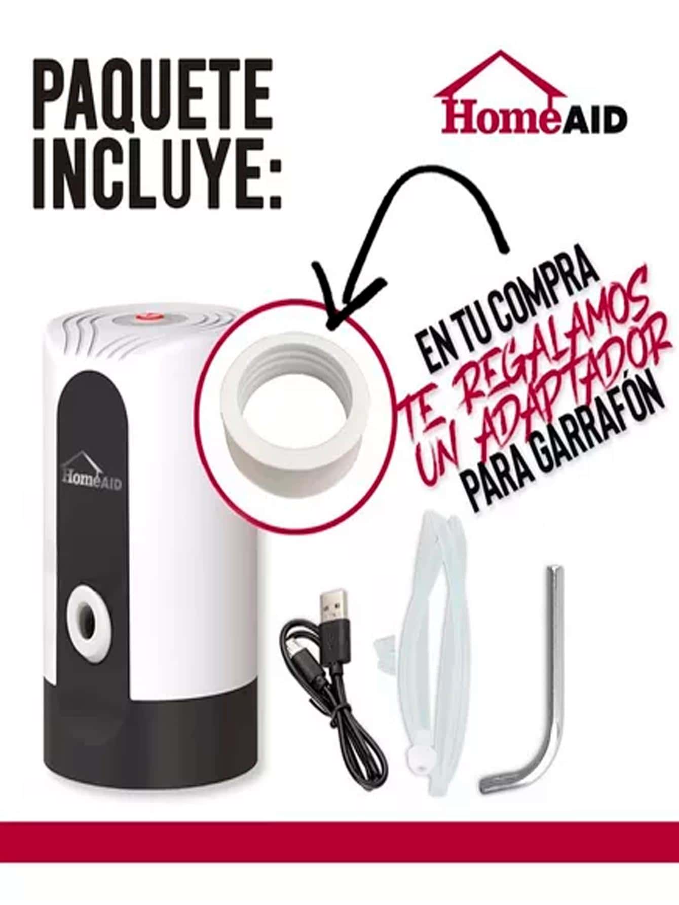 Dispensador De Agua Bomba Electrica Para Garrafon Recargable HOMEAID-016 - Blanco - Ver 1