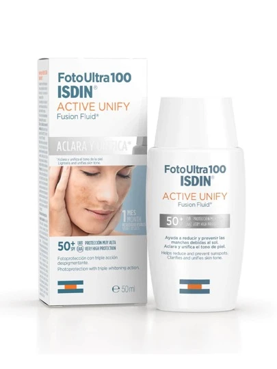 ISDIN Fotoultra100 active unify color fluido aclarador fps50+ 50ml Producto 100% Original