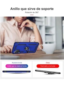 Funda Anillo Para Redmi A3 Con Anillo Soporte Uso Rudo - Azul - Ver 4