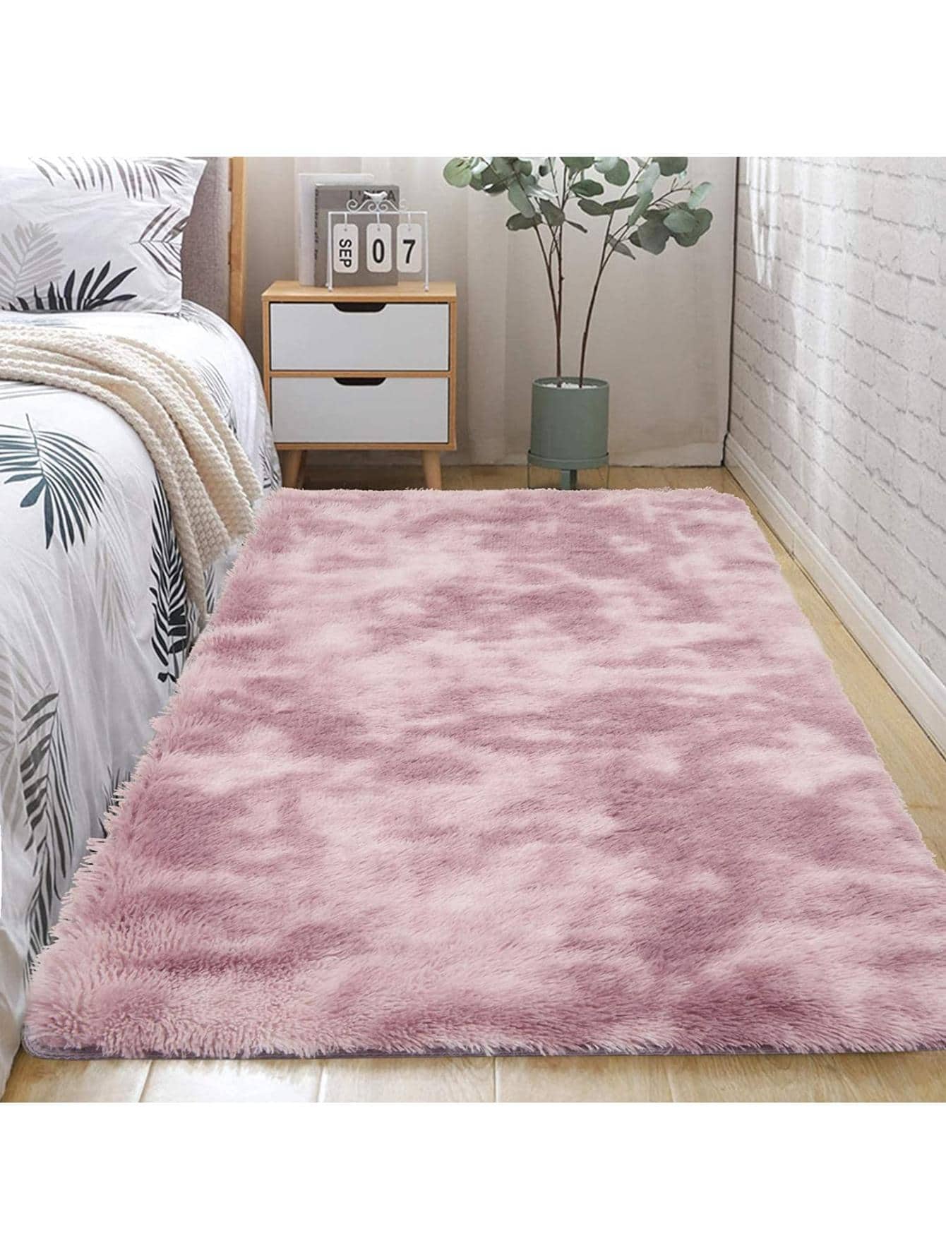 Decorative Rug 200 X 120 Cm Living Room And Bedroom - 粉色 - 查看 1
