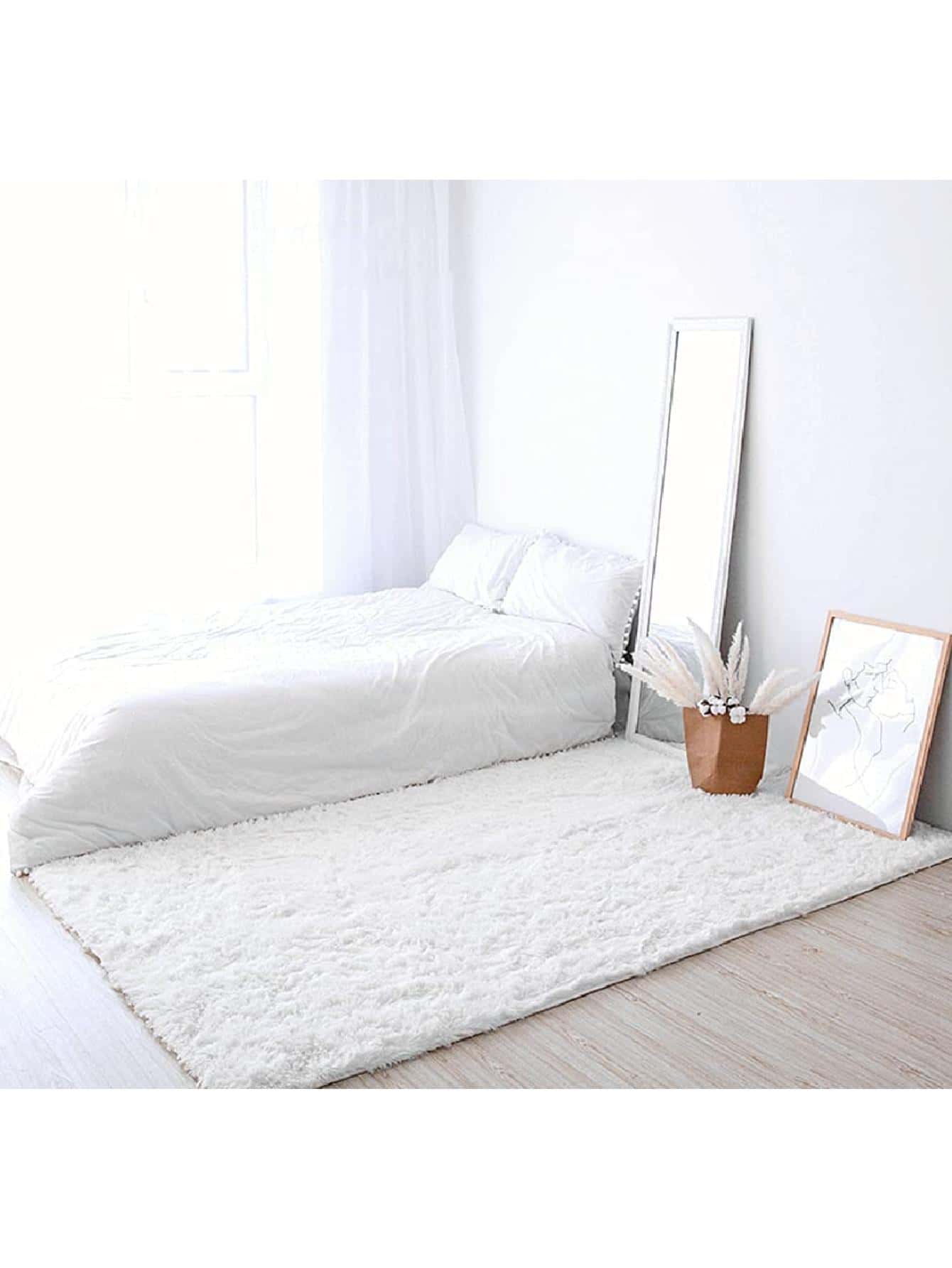 Decorative Rug 200 X 120 Cm Living Room And Bedroom - 白色 - 查看 1