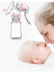 Extractor de Leche Manual, Sacaleches de Masaje Suave con Un Biberón y Dos Bolsas de Almacenamiento de Leche Maternal, Portátil y Conveniente Herramientas de Lactancia - Blanco - Ver 5