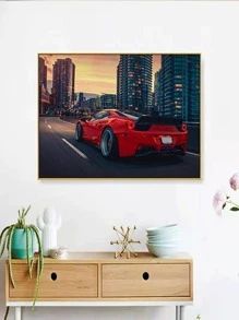 1set ABS DIY Diamond Painting Without Frame, Modern Car Pattern DIY Diamond Unframed Painting For Home Decor, Gift - Multicolor - View 1
