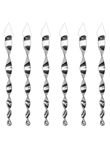 2pcs Mirror Surface Bird Repelling Hanging - Silver - View 2