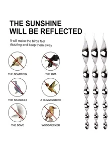 2pcs Mirror Surface Bird Repelling Hanging - Silver - View 5