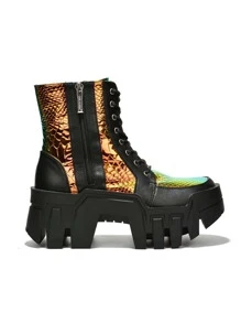 Add Edgy Flair To Cowgirl Style With These Chunky Platform Boots For Women - Discover Bold Fashion With MISHKA. - Multicolor - View 2