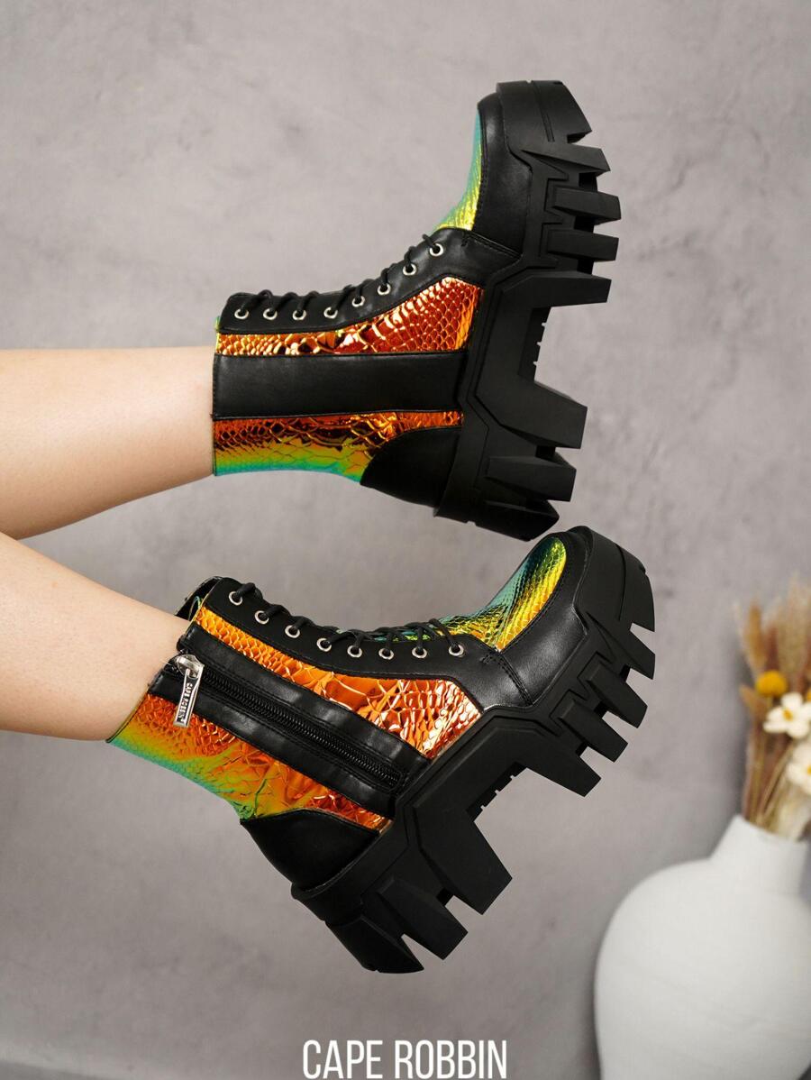 Add Edgy Flair To Cowgirl Style With These Chunky Platform Boots For Women - Discover Bold Fashion With MISHKA. - Multicolor - View 1