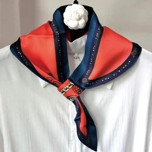 Carriage Pattern Skinny Scarf - Red - View 3