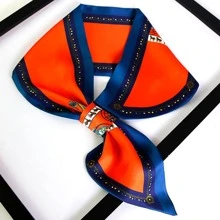 Carriage Pattern Skinny Scarf - Red - View 1