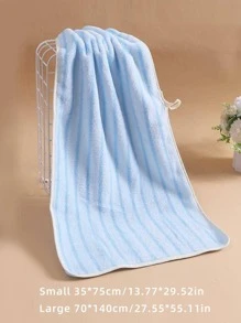 1入組條紋圖案浴巾 - 藍色 - 查看 5