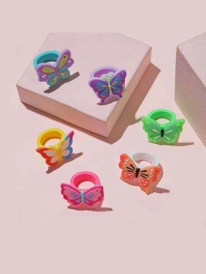 5入組蝴蝶裝飾圓環