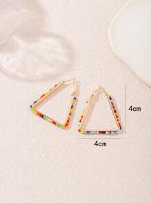 Bông tai hình tam giác trang trí bằng hạt trang trí - Nhiều màu - Xem 2