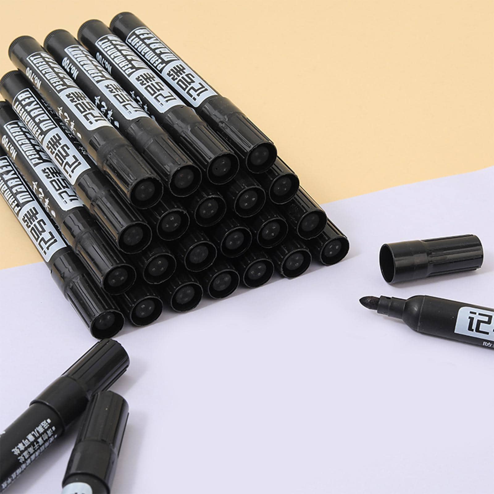 10 piezas unicolor Marcador simple fácil de usar Marcador permanente para escribiendo - Negro - Ver 1
