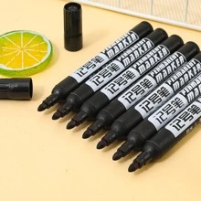 10 piezas unicolor Marcador simple fácil de usar Marcador permanente para escribiendo - Negro - Ver 3