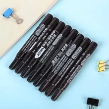 10 piezas unicolor Marcador simple fácil de usar Marcador permanente para escribiendo - Negro - Ver 2