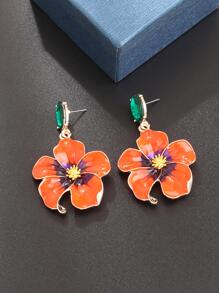 花耳墜 - 橘色 - 查看 3