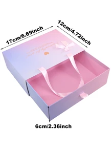 1 hộp quà giấy, hộp quà tặng đồ họa chữ màu gradient sáng tạo để gói quà - Hồng - Xem 5