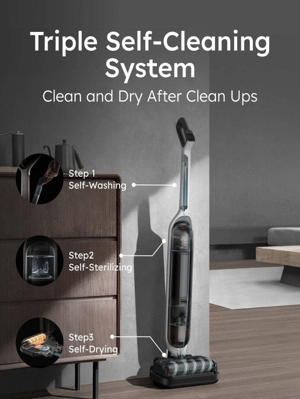 eufy MACH, MACH V1, AllinOne Cordless StickVac with AlwaysClean Mop, AlwaysClean Mop