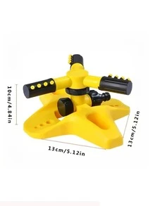 360 Degree Automatic Rotating Triplet Water Sprinkler Irrigation System For Garden Flower Watering - Yellow - View 3