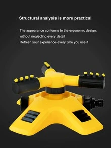 360 Degree Automatic Rotating Triplet Water Sprinkler Irrigation System For Garden Flower Watering - Yellow - View 5