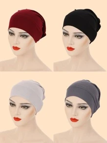 Mũ len chống trượt màu trơn giống lụa thông thường - Nhiều màu - Xem 1