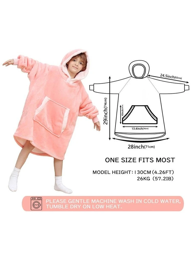 SHAINE Felpa Con Cappuccio Oversize Coperta Indossabile - Sherpa Fleece Morbido - Unisex Adulto - Con Tasca Frontale