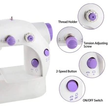 1 Mini Sewing Machine for Beginners, Sewing Machine for Quick Stitching, Portable Sewing Machine Suitable for Home, Travel and DIY, Electric Handheld Sewing Machine for Beginners, - White - View 5