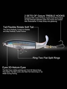 GOTURE 1pc Spin Tail Fishing Lure Floating Rotating Tail Crankbait