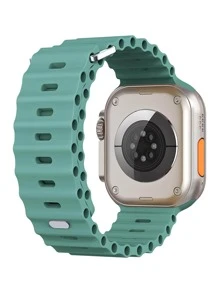 1 件男女通用海洋主题柔软硅胶运动手表表带替换表带 - 綠色 - 查看 2