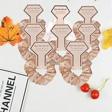 8pcs Solid Color Hair Tie - Champagne - View 2