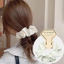 8pcs Solid Color Hair Tie - Champagne - View 4