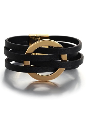 1pc Minimalist Buckle Crossover Leather Bracelet For Women - Stylish Everyday Versatile Vacation Boho Chic Bracelet Mom Gift Christmas Thanksgiving Halloween Wedding Rave/Prom/Party/Daily Accessories Gift For Anniversary Valentine's Day Birthday Bridesmaid Gifts