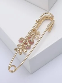 Rhinestone & Flower Decor Pin Design Brooch Valentines,Mom,Mother,Mother's Day,Gift - Pink - View 2