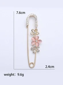 Rhinestone & Flower Decor Pin Design Brooch Valentines,Mom,Mother,Mother's Day,Gift - Pink - View 5