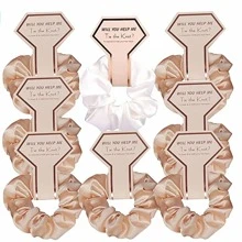 8pcs Solid Color Hair Tie - Champagne - View 1